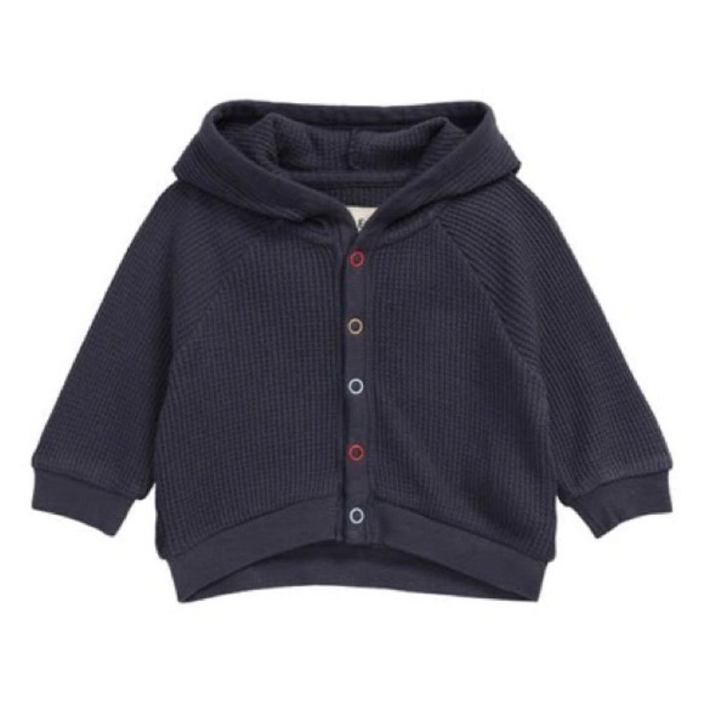 Open Edit Kids' Thermal Knit Snap-Up 100%Cotton Hoodie Navy Charcoal Sz 3M‎